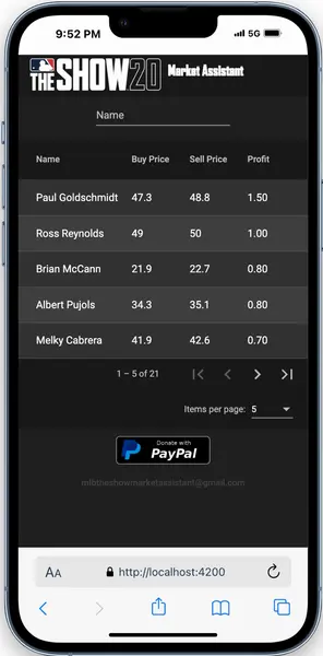 MLB The Show Trading Card Profit Tracker