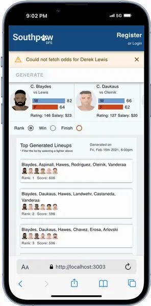 DFS Optimization Tool for UFC